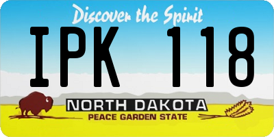 ND license plate IPK118