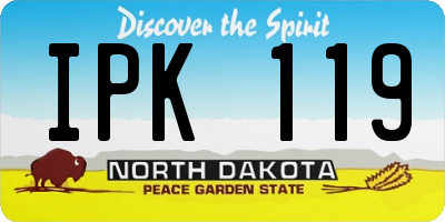 ND license plate IPK119