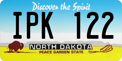 ND license plate IPK122
