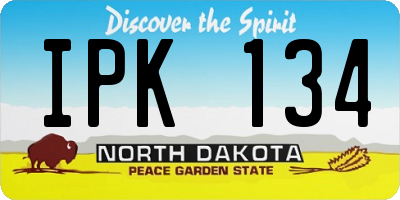 ND license plate IPK134
