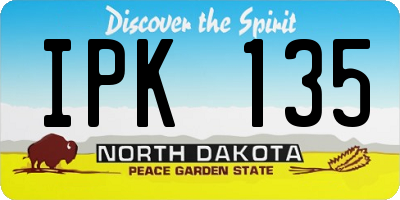 ND license plate IPK135