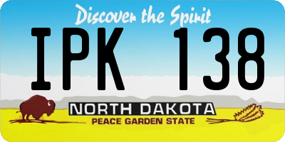 ND license plate IPK138