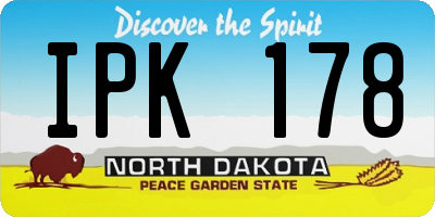 ND license plate IPK178