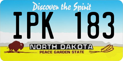 ND license plate IPK183