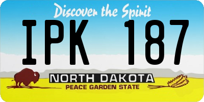 ND license plate IPK187