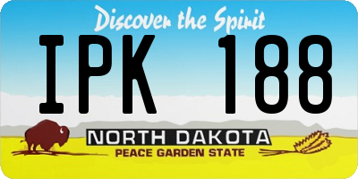 ND license plate IPK188