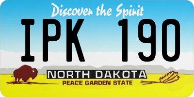ND license plate IPK190