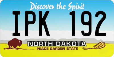 ND license plate IPK192