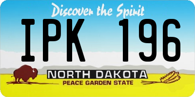 ND license plate IPK196