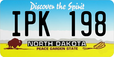 ND license plate IPK198