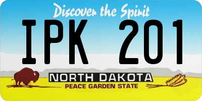 ND license plate IPK201