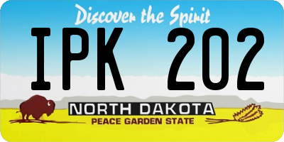 ND license plate IPK202