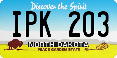 ND license plate IPK203