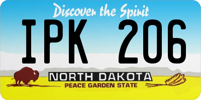 ND license plate IPK206
