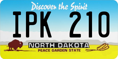 ND license plate IPK210