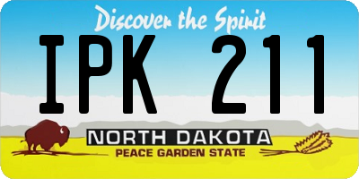 ND license plate IPK211