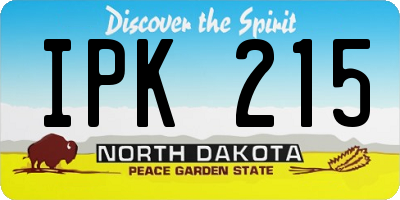 ND license plate IPK215