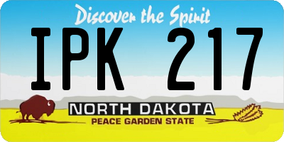 ND license plate IPK217