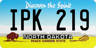ND license plate IPK219