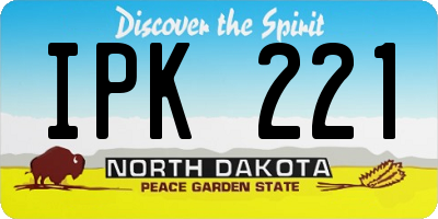 ND license plate IPK221