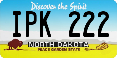 ND license plate IPK222