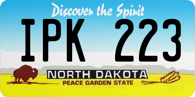 ND license plate IPK223