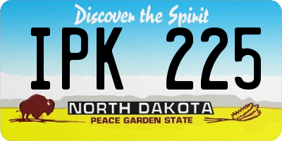 ND license plate IPK225