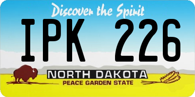 ND license plate IPK226
