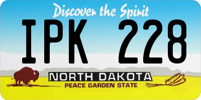 ND license plate IPK228