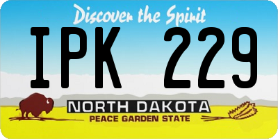 ND license plate IPK229