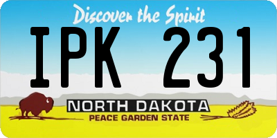 ND license plate IPK231