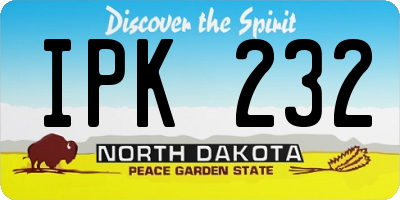 ND license plate IPK232