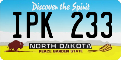 ND license plate IPK233