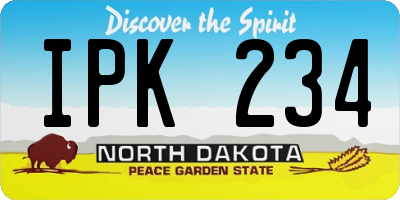 ND license plate IPK234