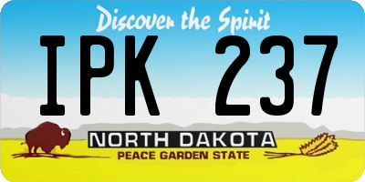 ND license plate IPK237