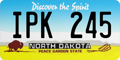 ND license plate IPK245