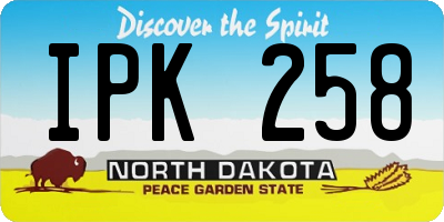 ND license plate IPK258