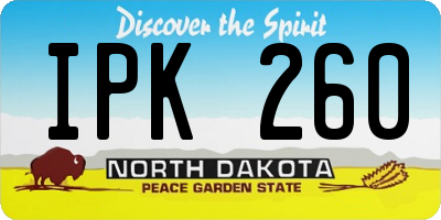 ND license plate IPK260