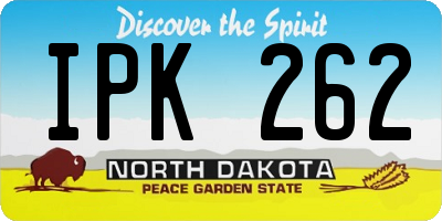 ND license plate IPK262