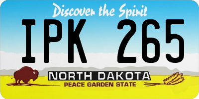 ND license plate IPK265