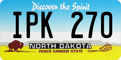 ND license plate IPK270