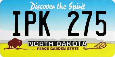 ND license plate IPK275