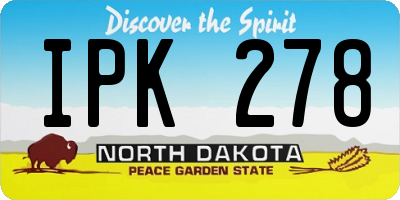 ND license plate IPK278