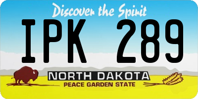 ND license plate IPK289