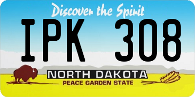 ND license plate IPK308