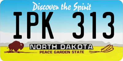 ND license plate IPK313