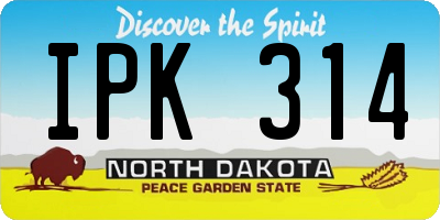 ND license plate IPK314
