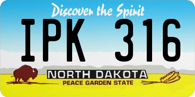 ND license plate IPK316