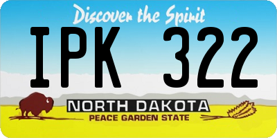 ND license plate IPK322