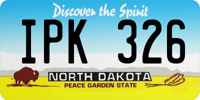 ND license plate IPK326